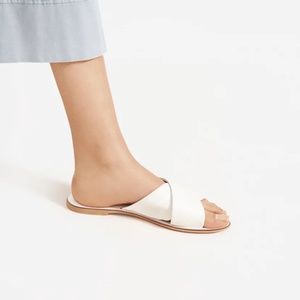 The Leather Crossover Sandal White